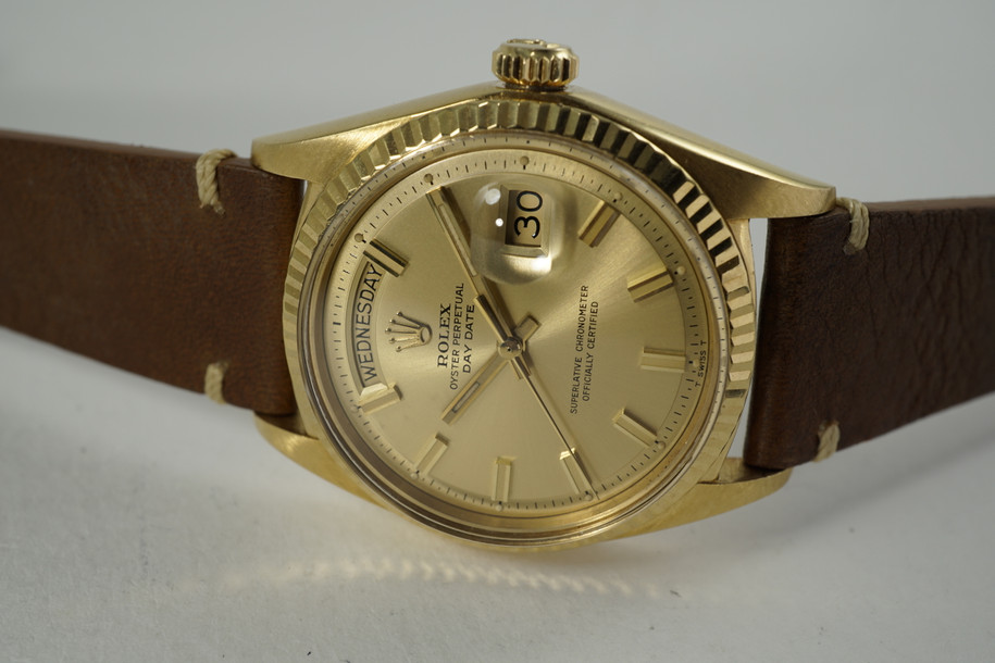 Rolex 1803 Day Date President head w/ fat boy dial 18k dates 1969 vintage automatic pre owned for sale houston fabsuisse