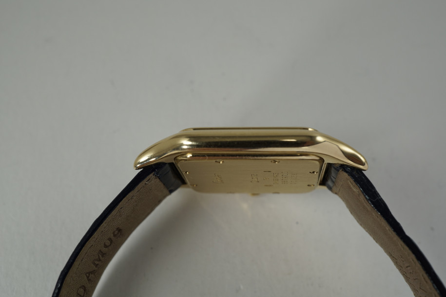 Cartier Panther 18k with deployment strap & box dates 1990's modern pre owned for sale houston fabsuisse