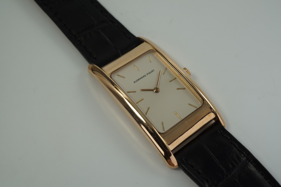 AUDEMARS PIGUET 18K ROSE GOLD RECTANGLE EDWARD PIGUET MECHANICAL WIND C.1990'S