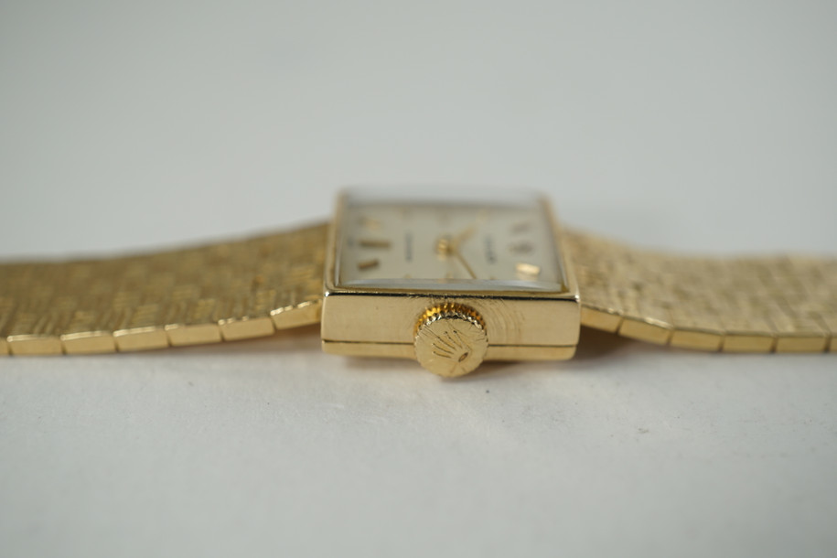 Rolex 3089 Bracelet Watch ladies 18k yellow gold dates 1963 vintage pre owned for sale houston fabsuisse