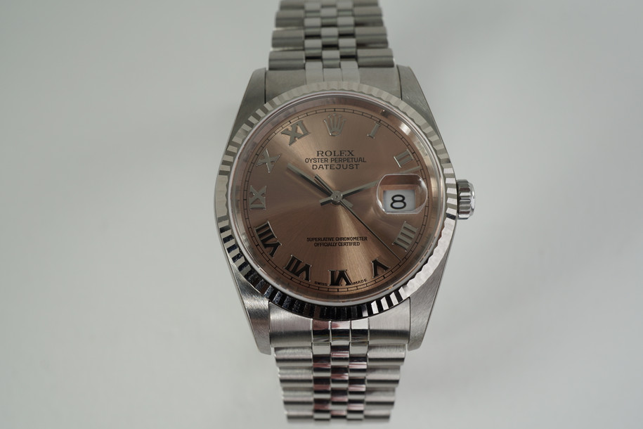 Rolex 16234 Datejust mint condition stainless steel w/ stickers c. 2002 modern automatic pre owned for sale houston fabsuisse