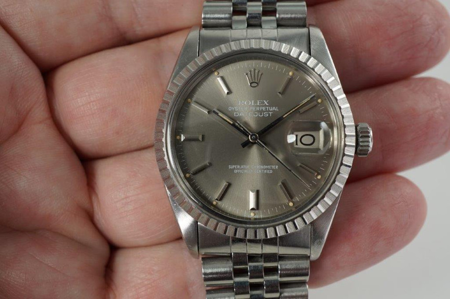 Rolex 16030 Datejust w/ papers & booklets stainless steel sold 1981 vintage automatic pre owned for sale houston fabsuisse