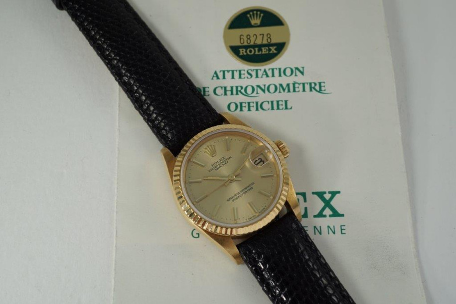 Rolex 68278 Datejust mid-size 18k yellow gold head only books & papers c. 1985 pre owned vintage for sale houston fabsuisse