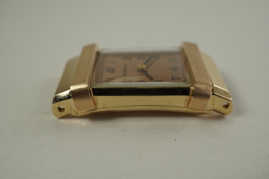 C.H. Meylan Watch Co. Top Hat rose & yellow c. 1940's vintage restored by Tiffany & Co. pre owned for sale fabsuisse