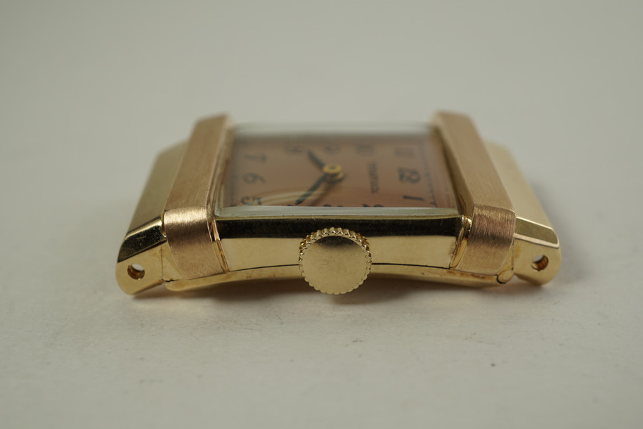 C.H. Meylan Watch Co. Top Hat rose & yellow c. 1940's vintage restored by Tiffany & Co. pre owned for sale fabsuisse