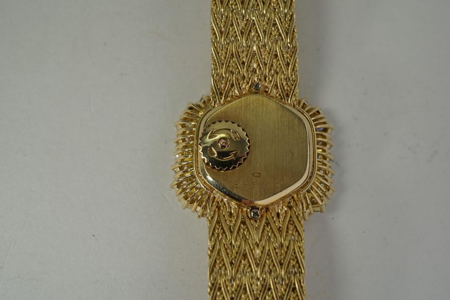 Audemars Piguet Ladies Bracelet Watch 18k & factory diamonds c. 1970's vintage pre owned for sale houston fabsuisse 