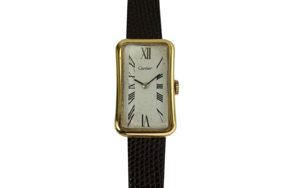 Universal Geneve Ladies Wristwatch retailed by Cartier 18k daes 1960's vintage pre owned for sale houston fabsuisse