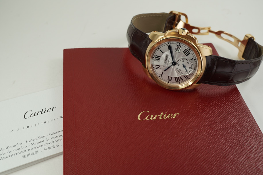 Cartier WGCA 0003 Calibre de Cartier 18k rose gold w/ box & papers c. 2019 modern automatic for sale houston fabsuisse