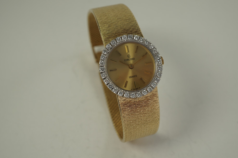 Concorde Ladies Diamond Bracelet Watch .75cts dates 1990's modern for sale houston fabsuisse