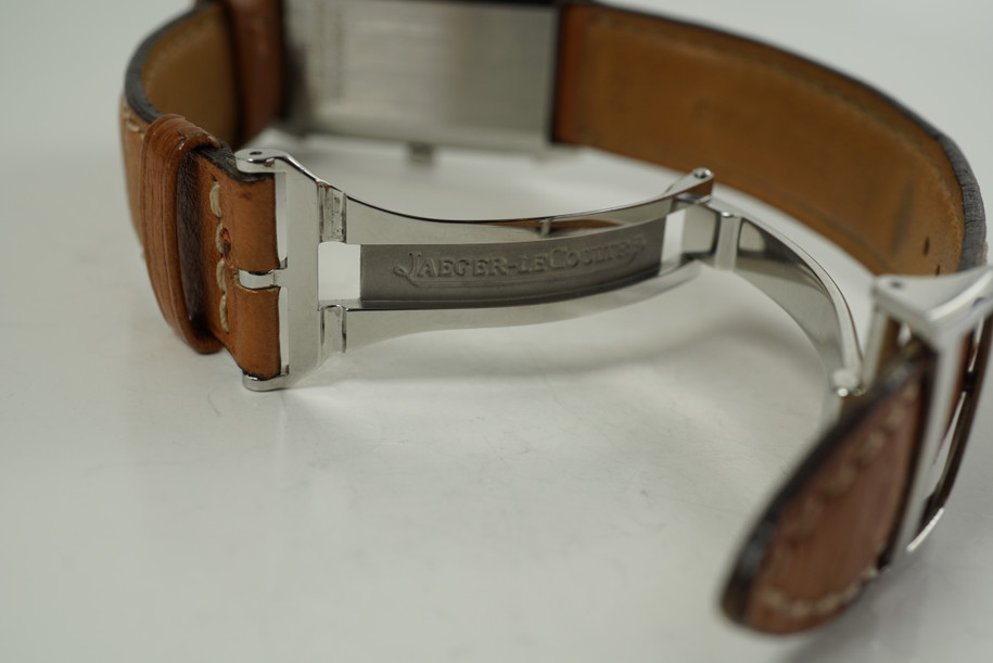 Jaeger LeCoultre 252.8.08 Reverso 1000 hrs man's steel w/ depolyment c. 2000's modern pre owned for sale houston fabsuisse