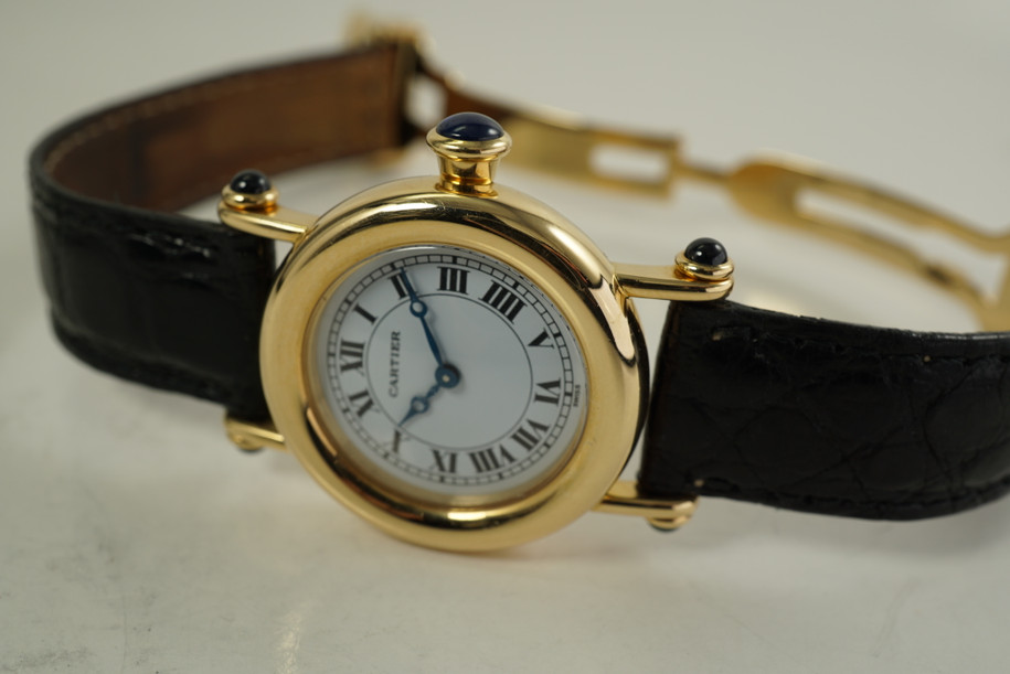 Cartier 14400 Ladies Diabolo 18k yellow gold w/ Cartier deployment c. 2000's modern pre owned for sale houston fabsuisse