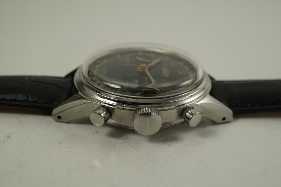 Angelus 215 Chronograph stainless steel dates 1950's vintage pre owned for sale houston fabsuisse
