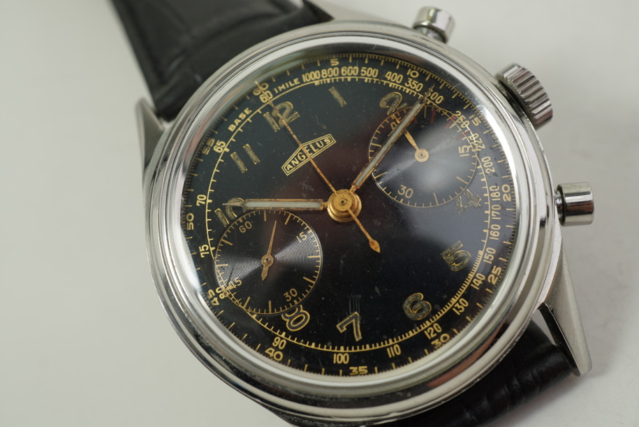 Angelus 215 Chronograph stainless steel dates 1950's