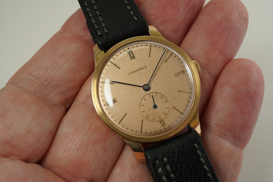 Longines Wristwatch vintage 18k rose gold beauty c. 1940 pre owned for sale houston fabsuisse