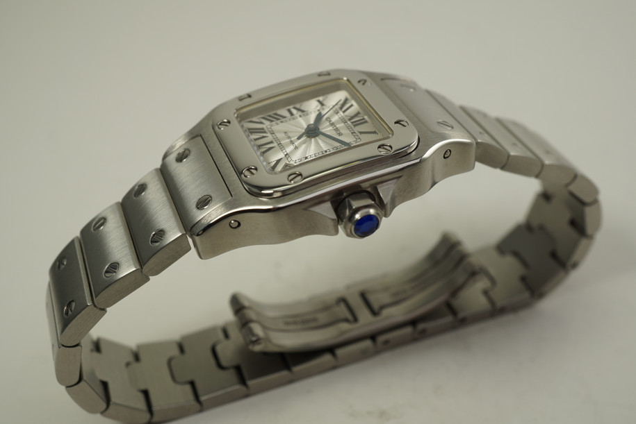 Cartier 2423 Santos Galbee ladies automatic date c. 2000's modern for sale houston fabsuisse