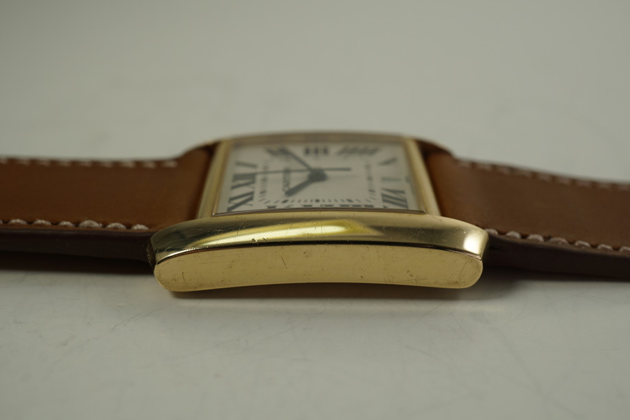 Cartier 1840 Tank Francaise 18k yellow gold automatic date c. 2000's modern pre owned for sale houston fabsuisse