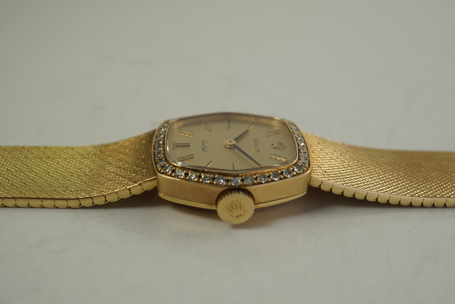 Rolex 3463 Orchid factory diamond bracelet watch dates 1976 vintage ladies pre owned for sale houston fabsuisse