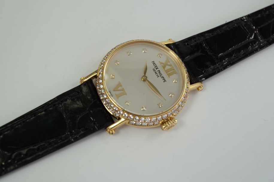 PATEK PHILIPPE REF. 4861 LADIES 18KT YELLOW FACTORY DIAMOND DIAL & CASE c. 2000'S