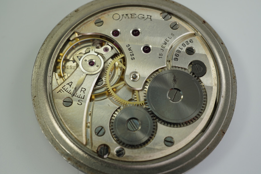 OMEGA POCKET WATCH IN ACIER STAYBRITE FROM THE LATE 1930'S