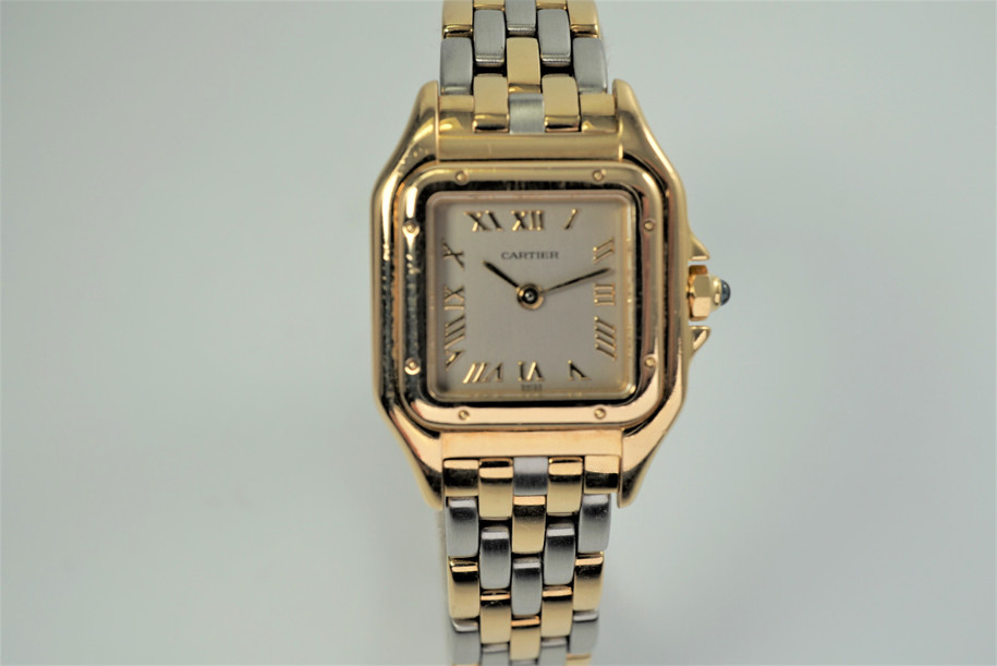 CARTIER PANTHERE 1070 LADIES 18K & STEEL BOX PAPERS Fabsuisse