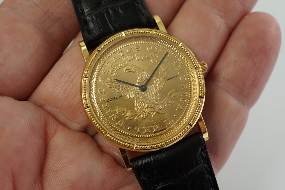 CORUM $10 LIBERTY U.S. COIN WATCH ORIGINAL 33 MM. MINT CONDITION DATES 1990''s