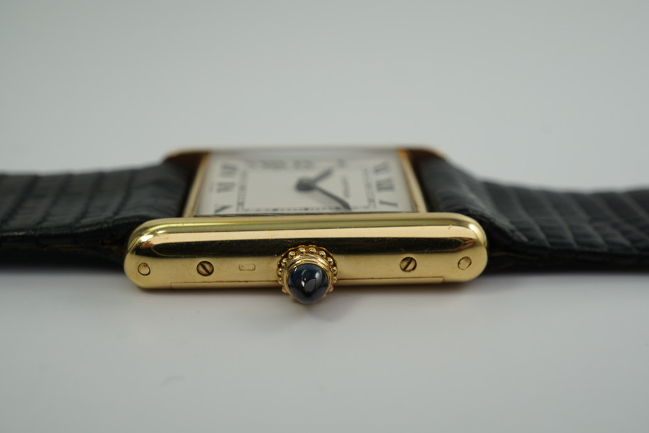 CARTIER TANK LADIES 18KT YELLOW GOLD ORIGINAL STRAP & BUCKLE