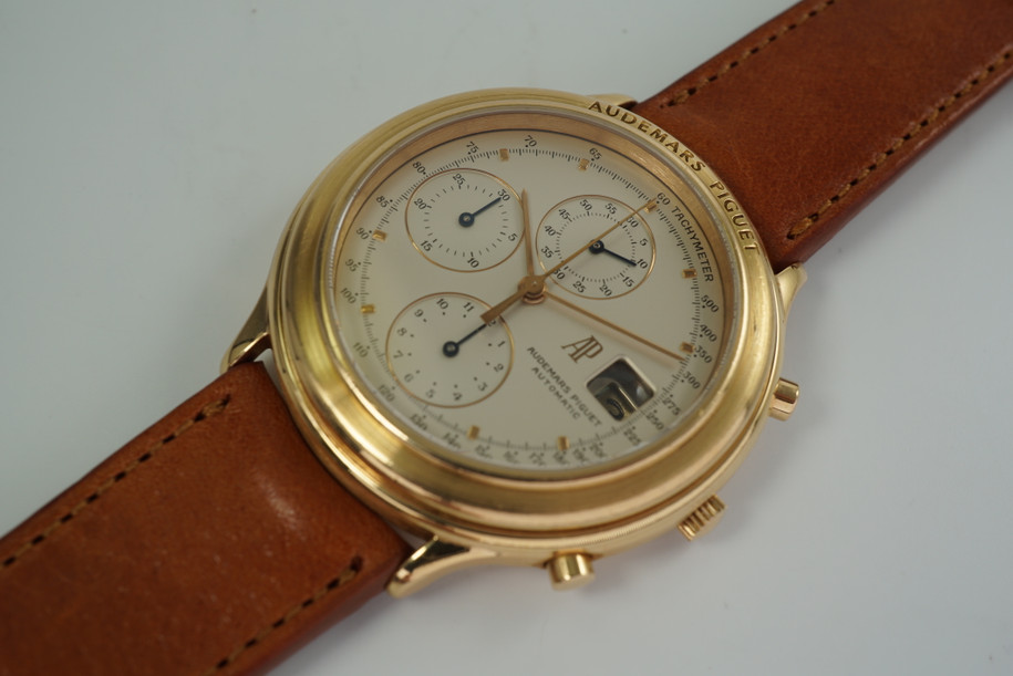 AUDEMARS PIGUET 18K ROSE HUITIEME CHRONOGRAPH 25644.002 AUTOMATIC DATE c1980-90s