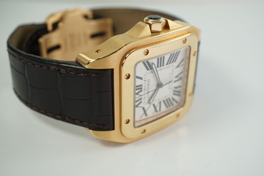 CARTIER SANTOS 100 XL 18K ROSE GOLD ON DEPLOYMENT MINT REF. 2792 AUTOMATIC 