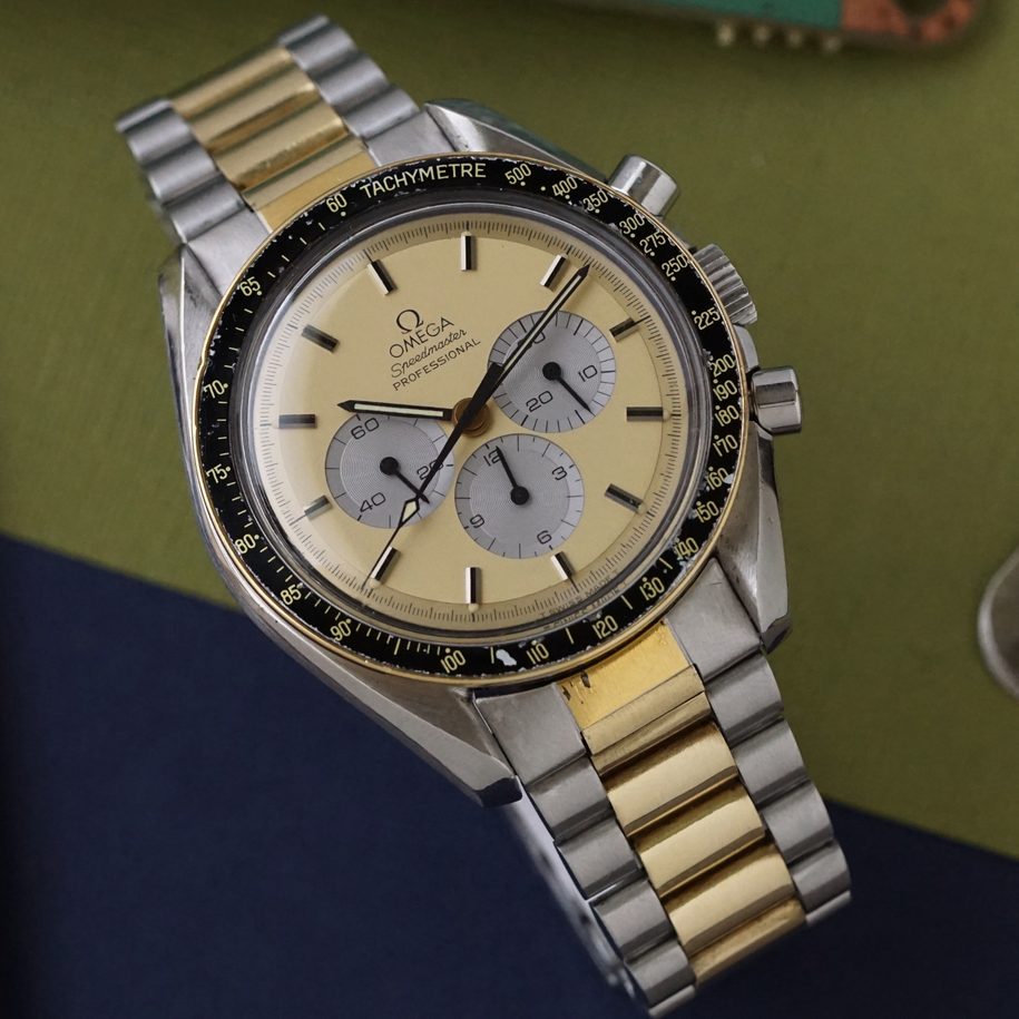 Vintage Omega Speedmaster Professional DD145.022 14k Gold Steel Rare Two Tone