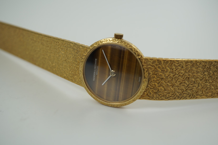 Vacheron Constantin 6898P 18k Yellow Gold Ladies Bracelet Watch Tigers Eye Dial c. 1970’s