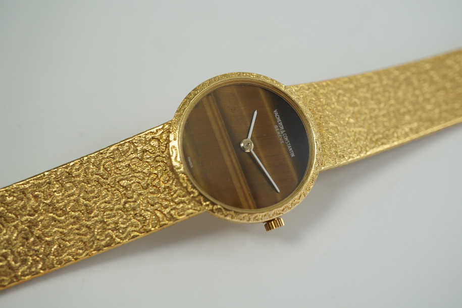 Vacheron Constantin 6898P 18k Yellow Gold Ladies Bracelet Watch Tigers Eye Dial c. 1970’s