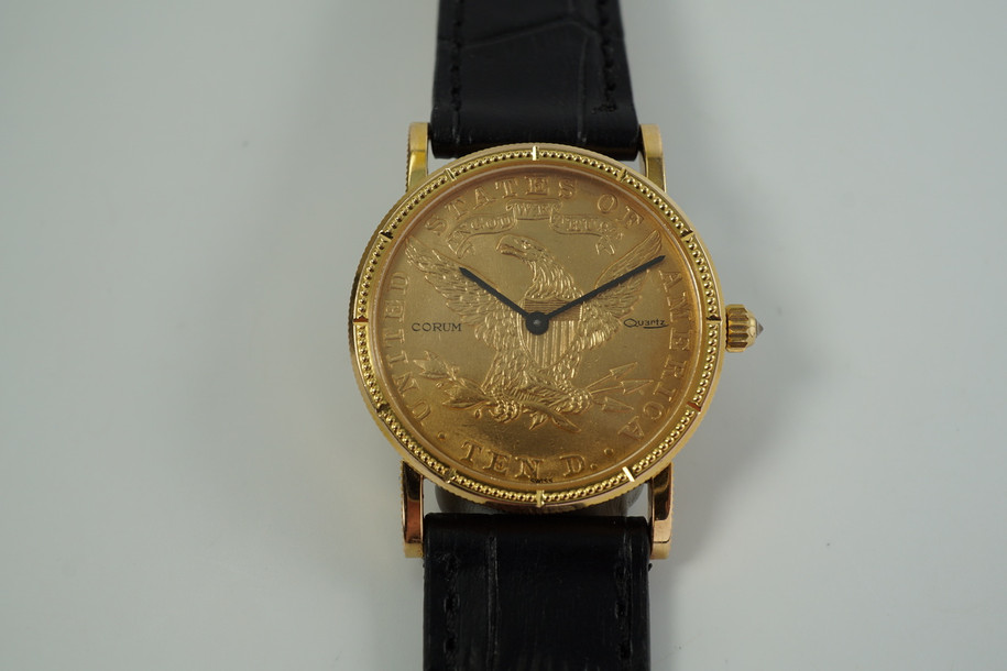 Corum $10 U.S. Liberty Yellow Gold 1903 Coin Watch c. 1980’s