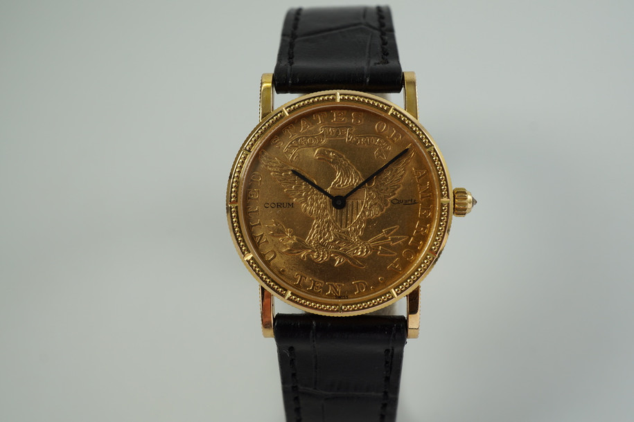 Corum $10 U.S. Liberty Yellow Gold 1903 Coin Watch c. 1980’s