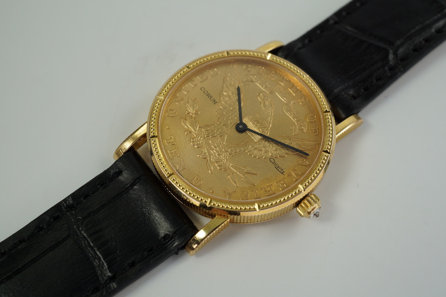 Corum $10 U.S. Liberty Yellow Gold 1903 Coin Watch c. 1980’s