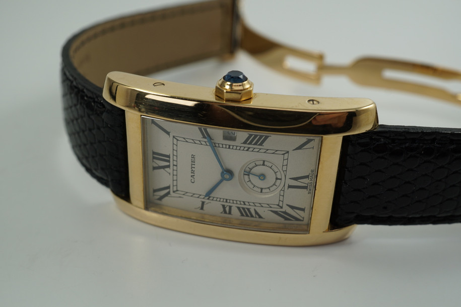  Cartier 811905 Tank Americaine 18k Yellow Gold with Cartier Deployment c. 1990’s