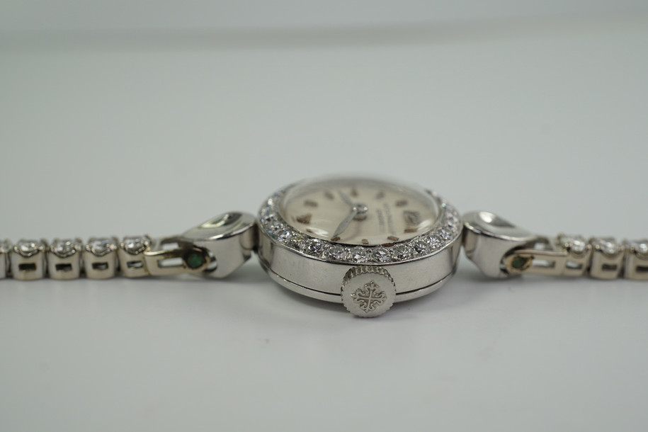 Patek Philippe Platinum and 14k Women’s Diamond Bracelet Watch c. 1950’s
