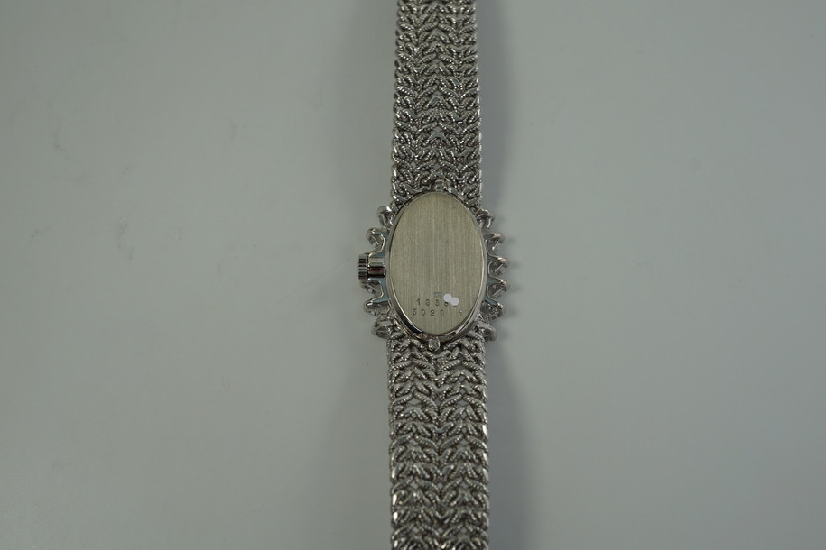 Chopard 18k White Gold Factory Diamond Bezel Ref. 5026-1 Women’s Bracelet Mesh Watch c. 1970’s