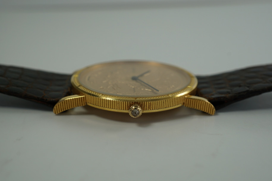 Corum 18k Yellow Gold 32mm $10 U.S. Coin Watch c. 1990’s 