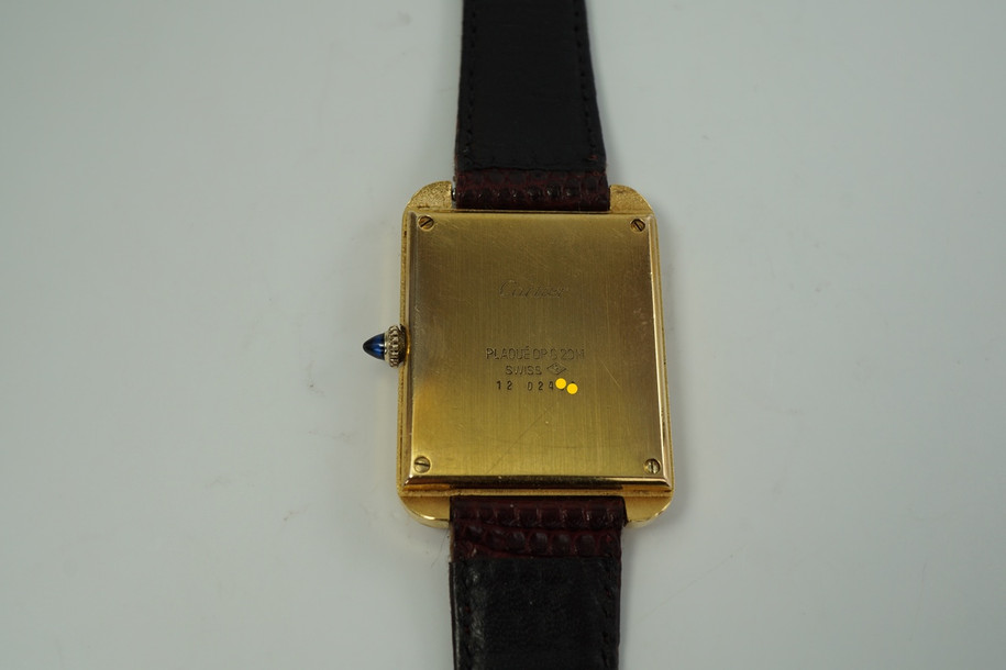 Cartier Gold Plated Tank 15716 Large Stepped Case c. 1970’s New York Edition