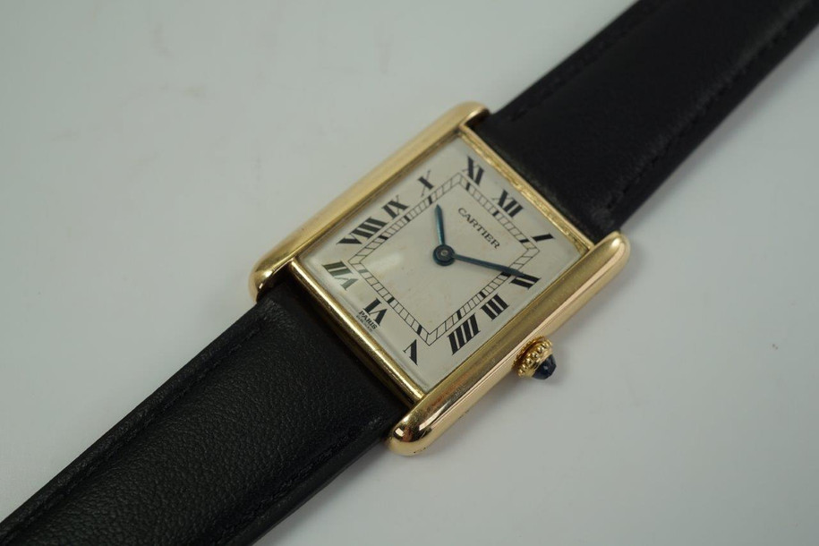 Cartier 18k Yellow Gold Tank Classic Men’s 24mm circa 1970’s