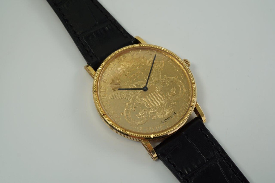 Corum $20 Dollar Coin 35 mm 18k Yellow Gold c. 1980’s