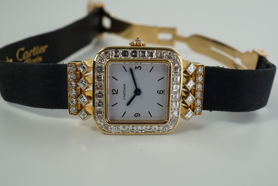 Cartier Andine 18k Diamond Jeweled Watch 1980s