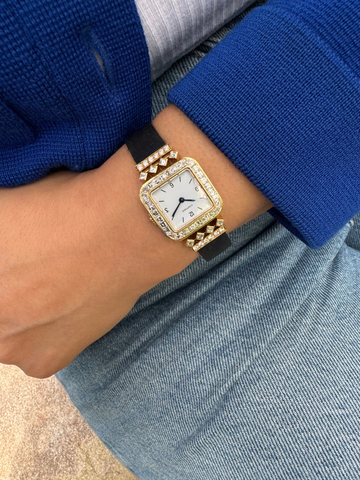 Cartier Andine 18k Diamond Jeweled Watch 1980s