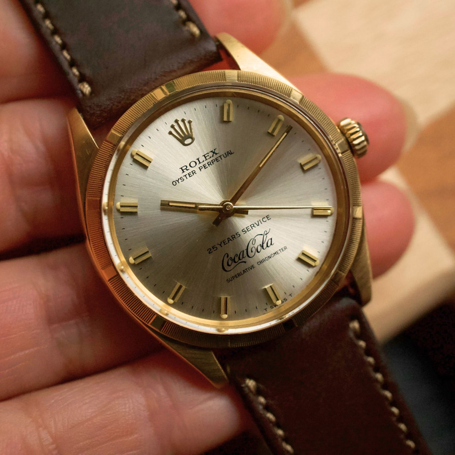 Rolex Oyster Perpetual Ref. 1003 Vintage Coca Cola 18k Gold 34mm