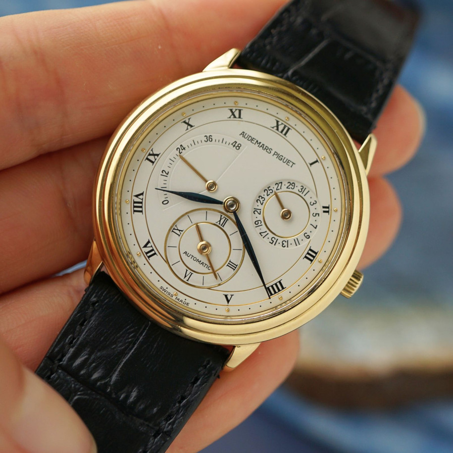 Fabsuisse watch
Fabsuisse vintage 
AP 25685
Audemars Piguet 25685
AP dual time
Audemars Piguet dual time
AP dual time power reserve calendar
Audemars Piguet dual time power reserve calendar
AP 25685 calendar
Audemars Piguet 25685 calendar
AP 18k gold 1980s
Audemars Piguet 18k gold 1980s
AP 1980s gold
Audemars Piguet 1980s gold
AP 1980s complications
Audemars Piguet 1980s complications