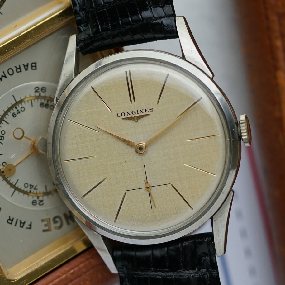 Fabsuisse watch
Fabsuisse vintage
Longines 7111-2 vintage
Vintage longines 7111-2
Vintage 1950s longines 
Vintage 1959 longines 
Vintage 1950 longines steel
Vintage linen dial longines
Vintage 1950 longines manual wind