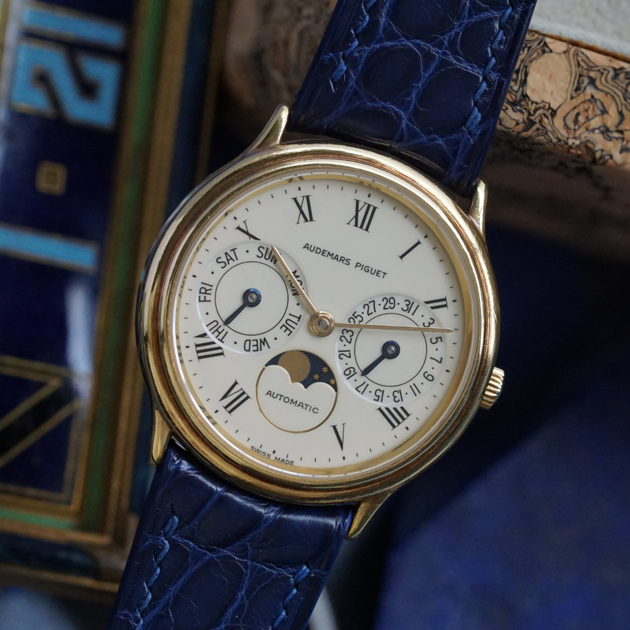 fabsuisse vintage
Fabsuisse watch
Audemars triple calendar 18k yellow gold
AP triple calendar 18k yellow gold 
Audemars 25589BA watch
AP 25589BA watch
Audemars Piguet Ref. 25589BA Triple Calendar Moonphase 18k Yellow Gold Automatic 1980s
AP Ref. 25589BA Triple Calendar Moonphase 18k Yellow Gold Automatic 1980-1986
AP men watch
Audemars men watch