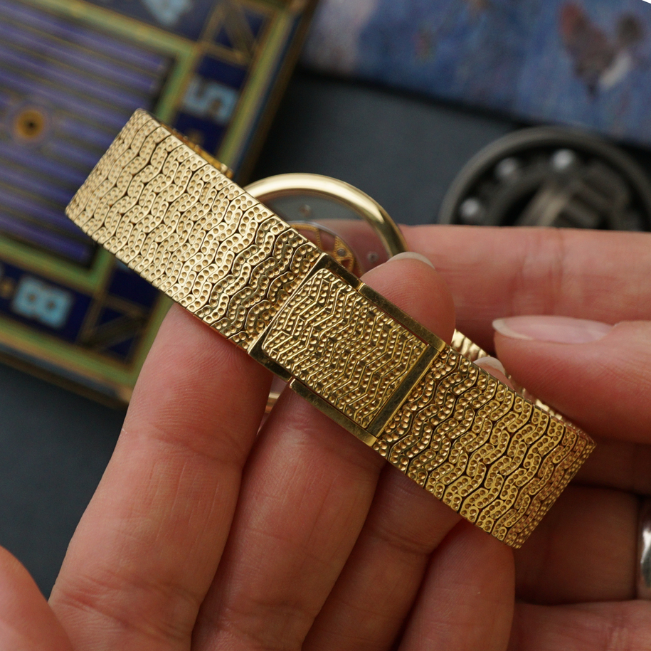 Gerald Genta Skeleton Diamond 18k Yellow Gold Bracelet Watch G209B