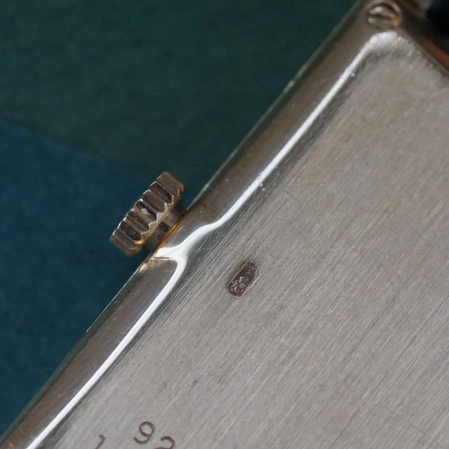 Piaget 1960-70s Tank Hobnail Guilloche 18k Yellow Gold Manual