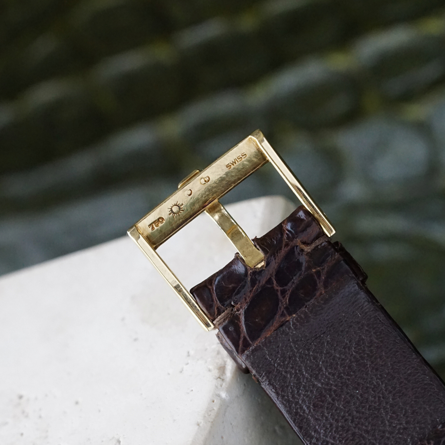 Piaget Vintage Tank Guilloche Dial 18k Yellow Gold